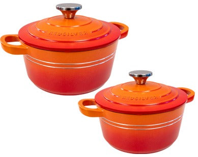 SUPREME DUO – 2-Piece Orange Casserole Set